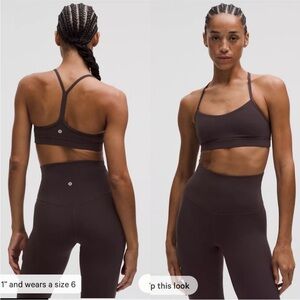 NWT Lululemon Flow Y Sports Bra Nulu Light Support, A-C Cups in Sequoia Size 6